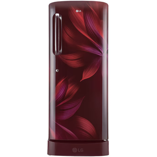 LG 224L Single Door Refrigerator, GL-D241ASAU, Smart Inverter Compressor with Base Stand Drawer, Scarlet Aurora, 5 Star
